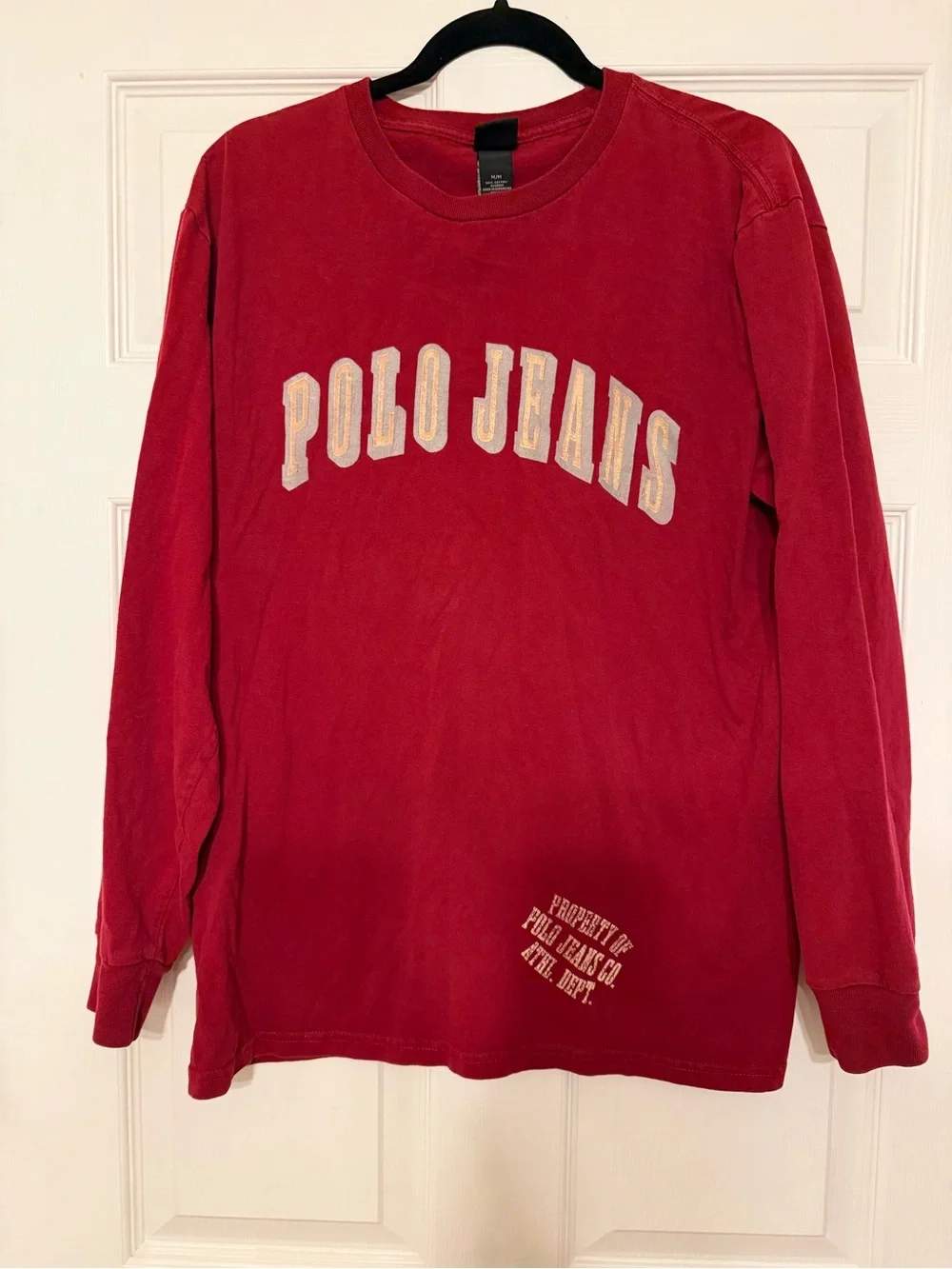 Vintage Y2K Polo Jeans Red Long Sleeve Graphic Tee